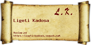 Ligeti Kadosa névjegykártya